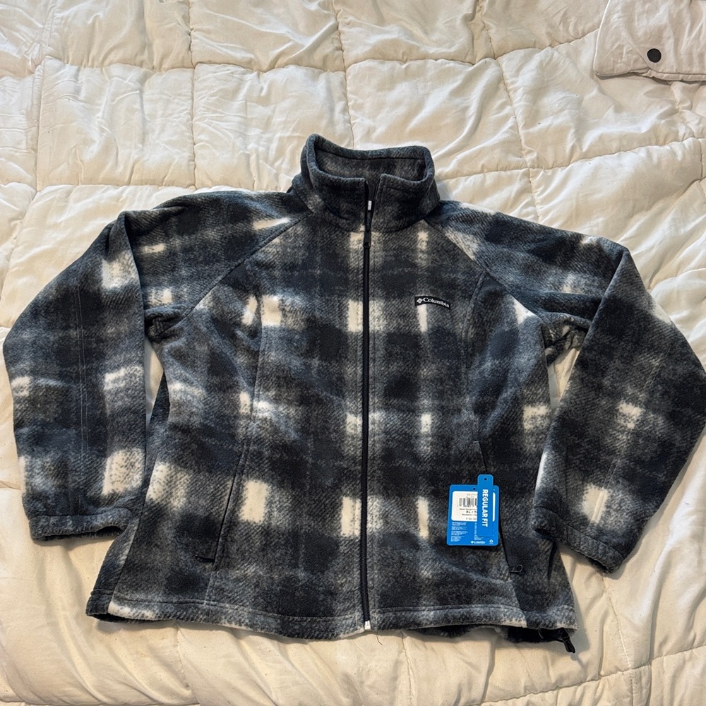Columbia plaid fleece jacket